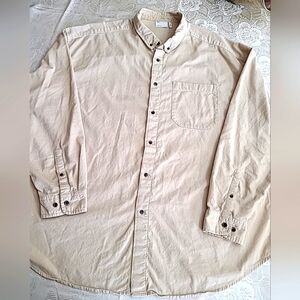 OSOS Design 90s Men's Oversized  Velvet Shirt in Ecru Color Sixe 4XL